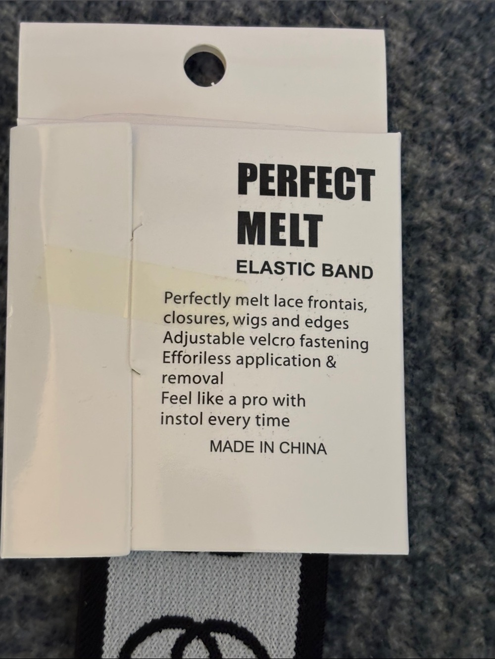 Perfect Melt Elastic Headband Hair Accessory w/ Velcro Fastening - Black & White - Picture 4 of 4